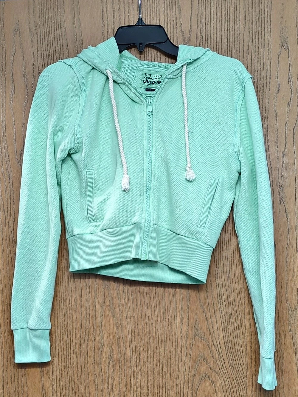 Live-In Zip-Up Hoodie in Green Size Small